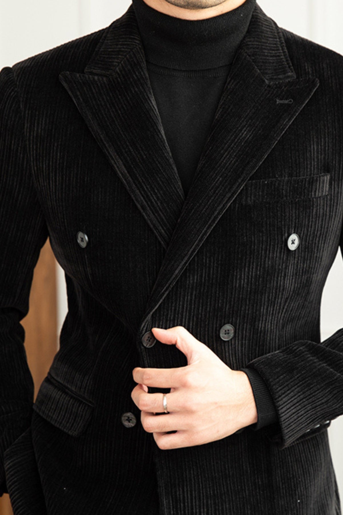 Costume d'hiver slim en velours côtelé Old Money