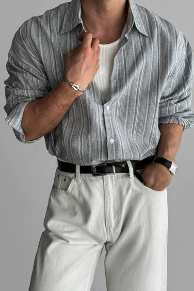 Chemise rayée Old Money, infroissable et anti-UV