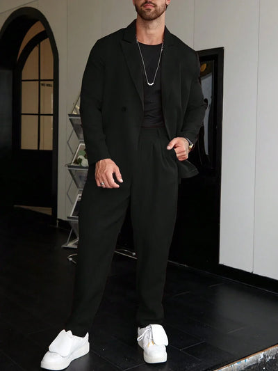 Costume homme décontracté monochrome style vieille fortune