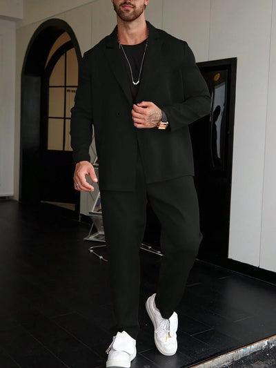 Costume homme décontracté monochrome style vieille fortune