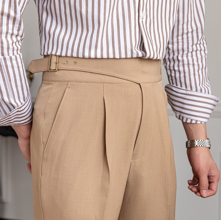 Pantalon droit plissé Old Money