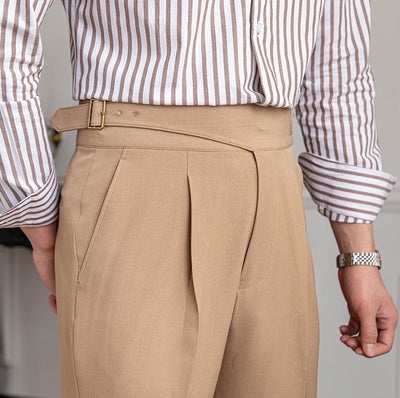 Pantalon droit plissé Old Money