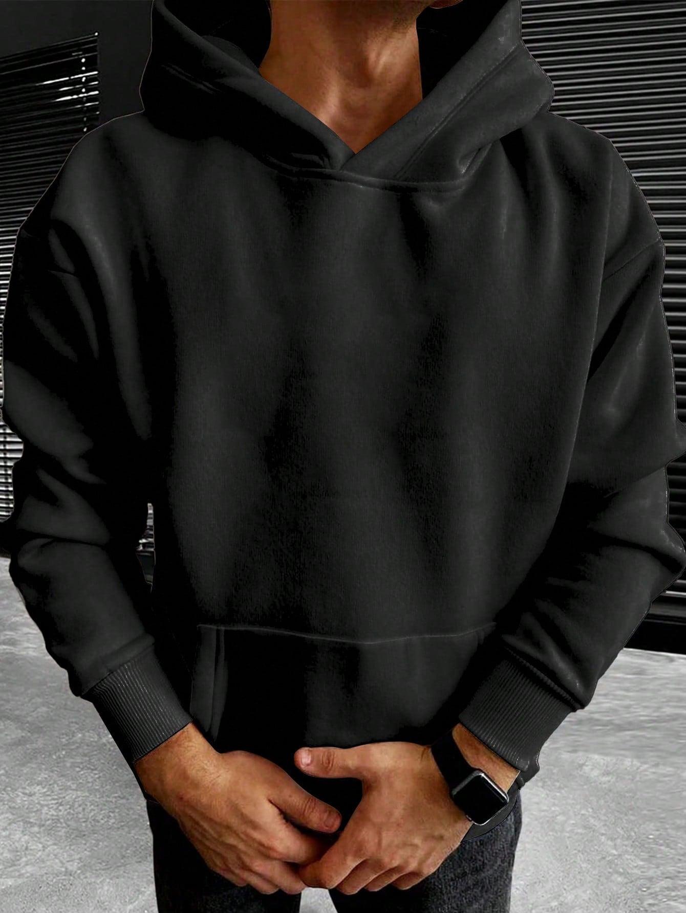 Sweat à capuche uni Old Money Classic