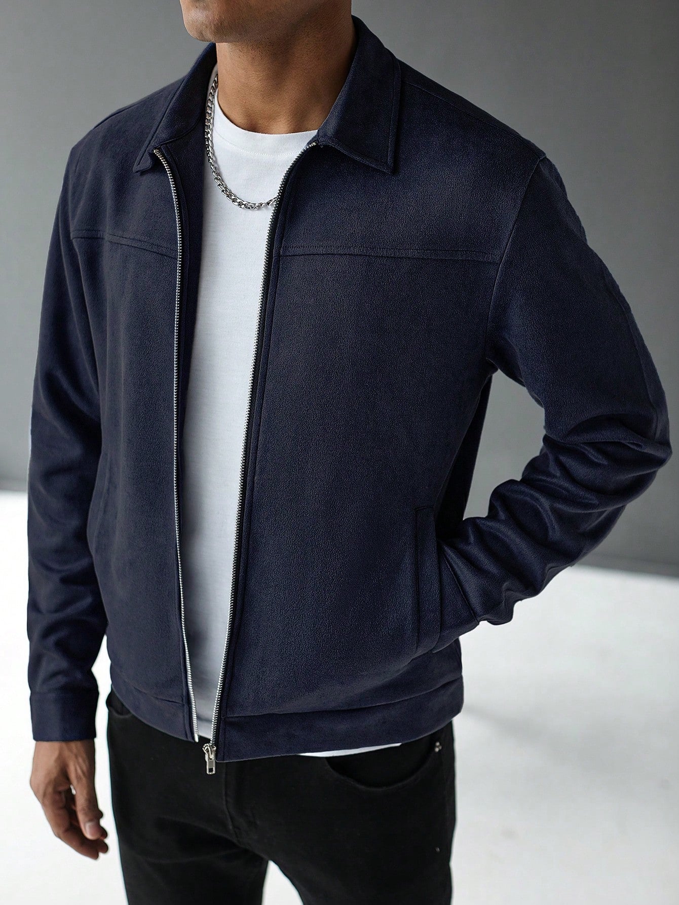 Veste décontractée de couleur unie Old Money