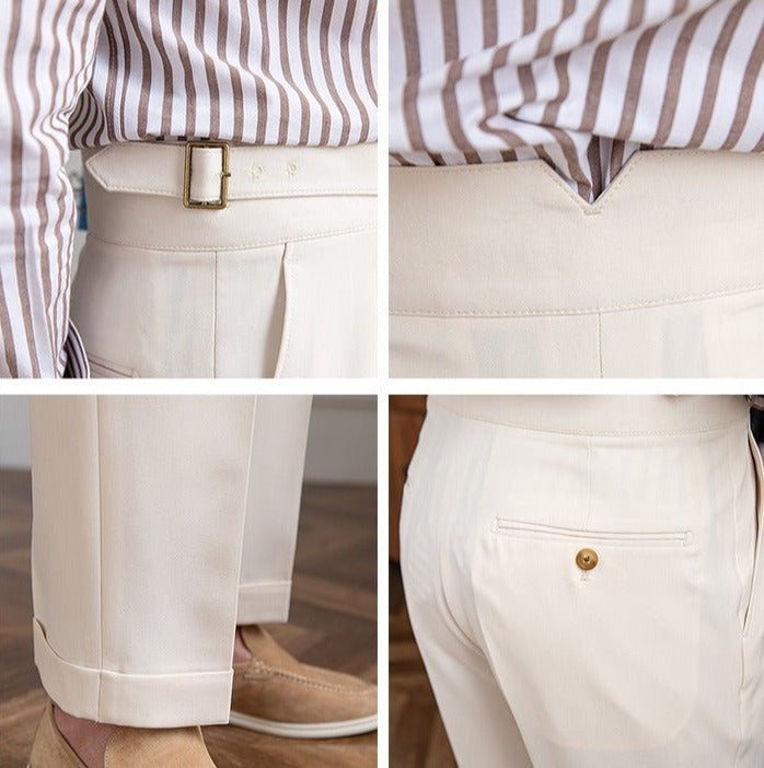 Pantalon droit plissé Old Money