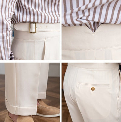 Pantalon droit plissé Old Money