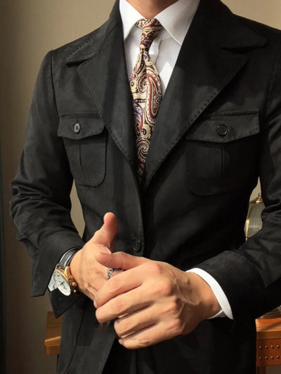 Veste en velours daim coupe slim italienne Old Money