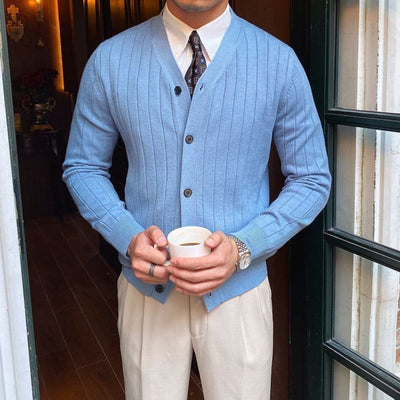 Gilet en maille à col V Old Money