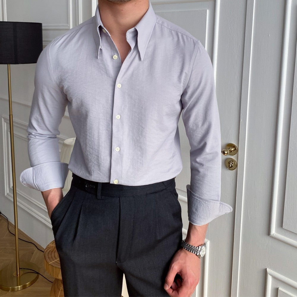 Chemise Old Money Large Pointed Casual Slim-Fit