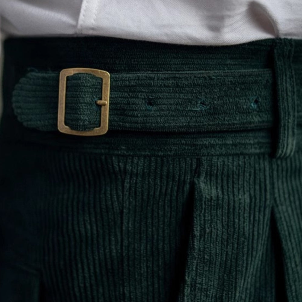 Pantalon drapé à jambes larges Old Money