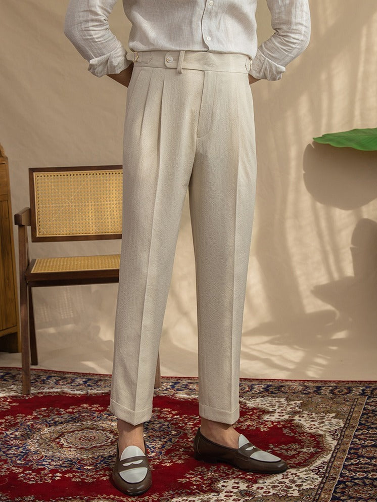 Sixième pantalon en seersucker