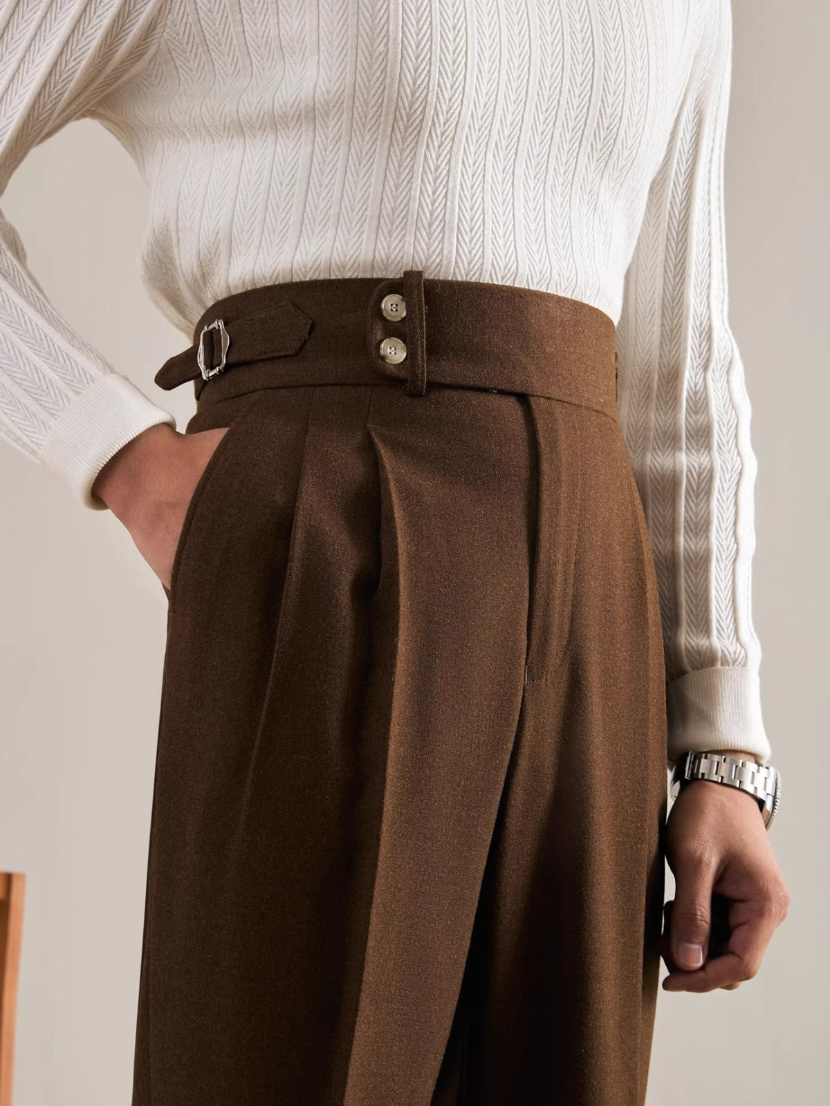 Pantalon droit italien Old Money