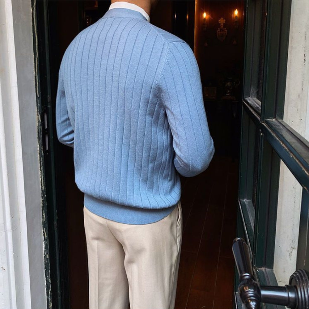 Gilet en maille à col V Old Money