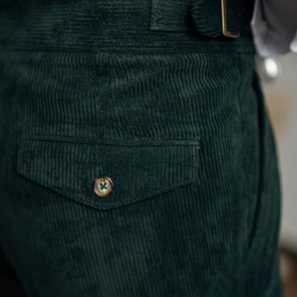 Pantalon drapé à jambes larges Old Money