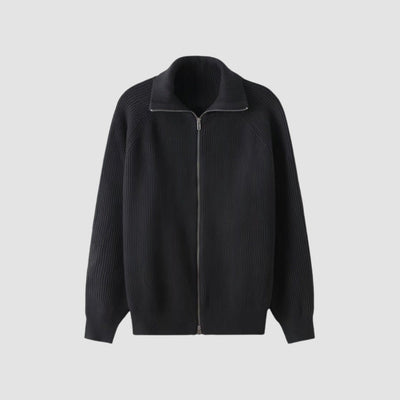 Gilet en maille épaisse à fermeture éclair Old Money