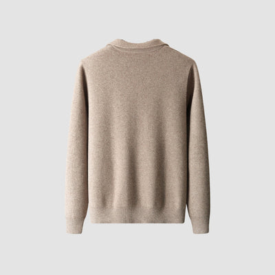 Cardigan en laine et cachemire à col à revers, style Old Money