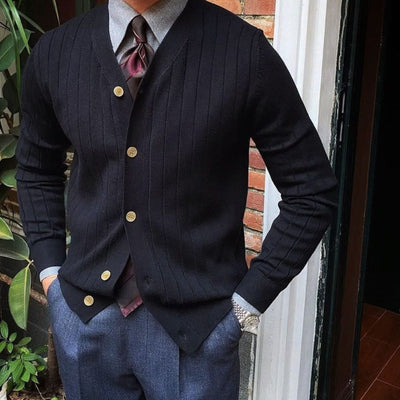 Gilet en maille à col V Old Money