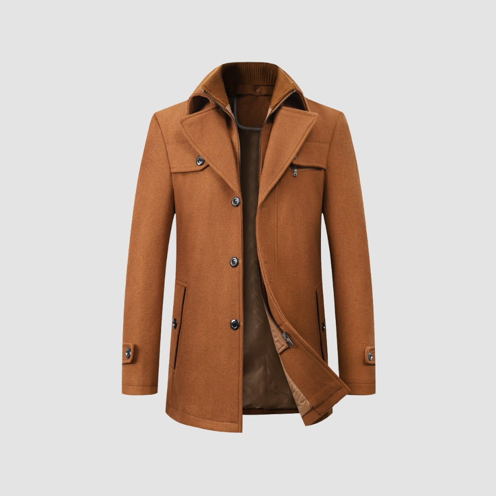 Manteau mi-long en laine style business casual, héritage de la vieille fortune