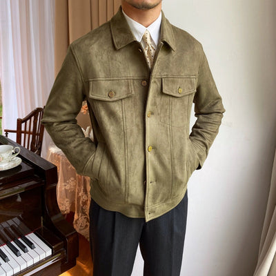 Veste décontractée en daim à revers Old Money