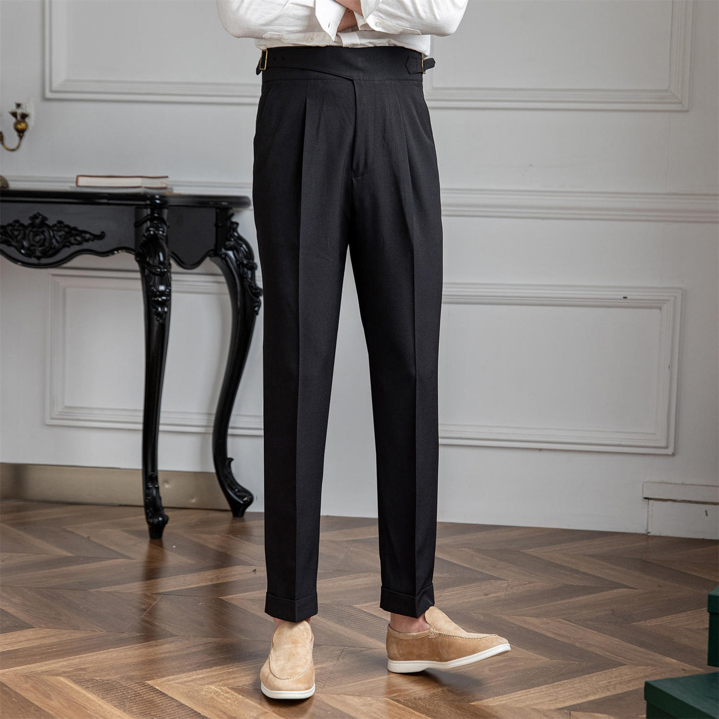 Pantalon droit plissé Old Money