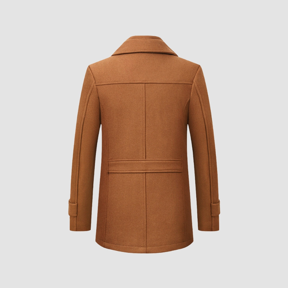 Manteau mi-long en laine style business casual, héritage de la vieille fortune