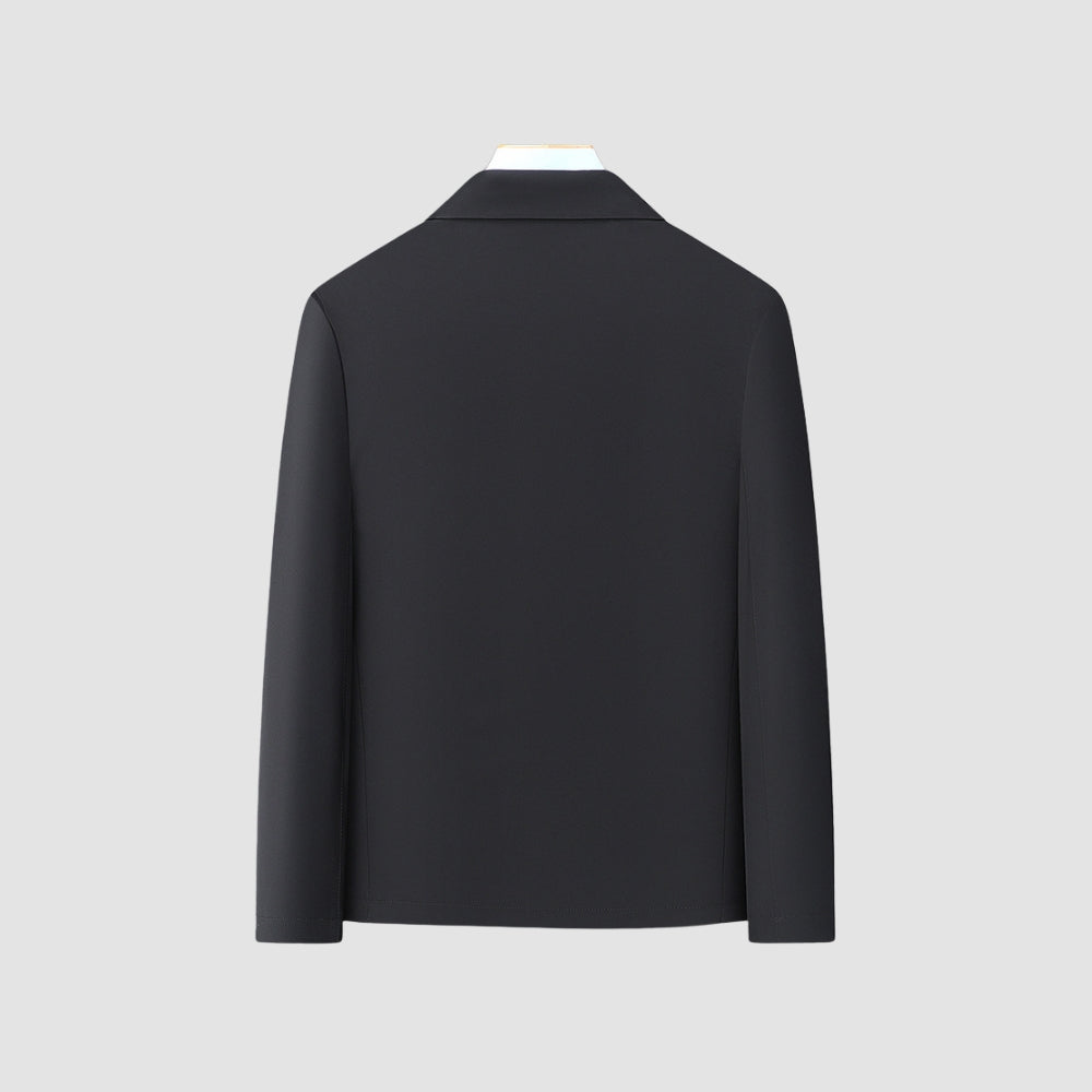 Manteau court décontracté à revers et fermeture éclair, style Old Money