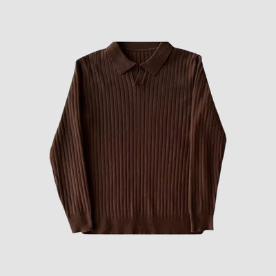 Pull en maille à col revers coréen Old Money