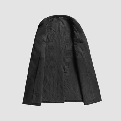 Manteau en laine épaisse à col de costume jusqu'aux genoux Old Money