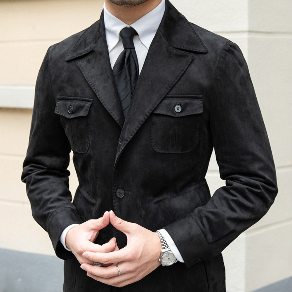 Veste en velours daim coupe slim italienne Old Money