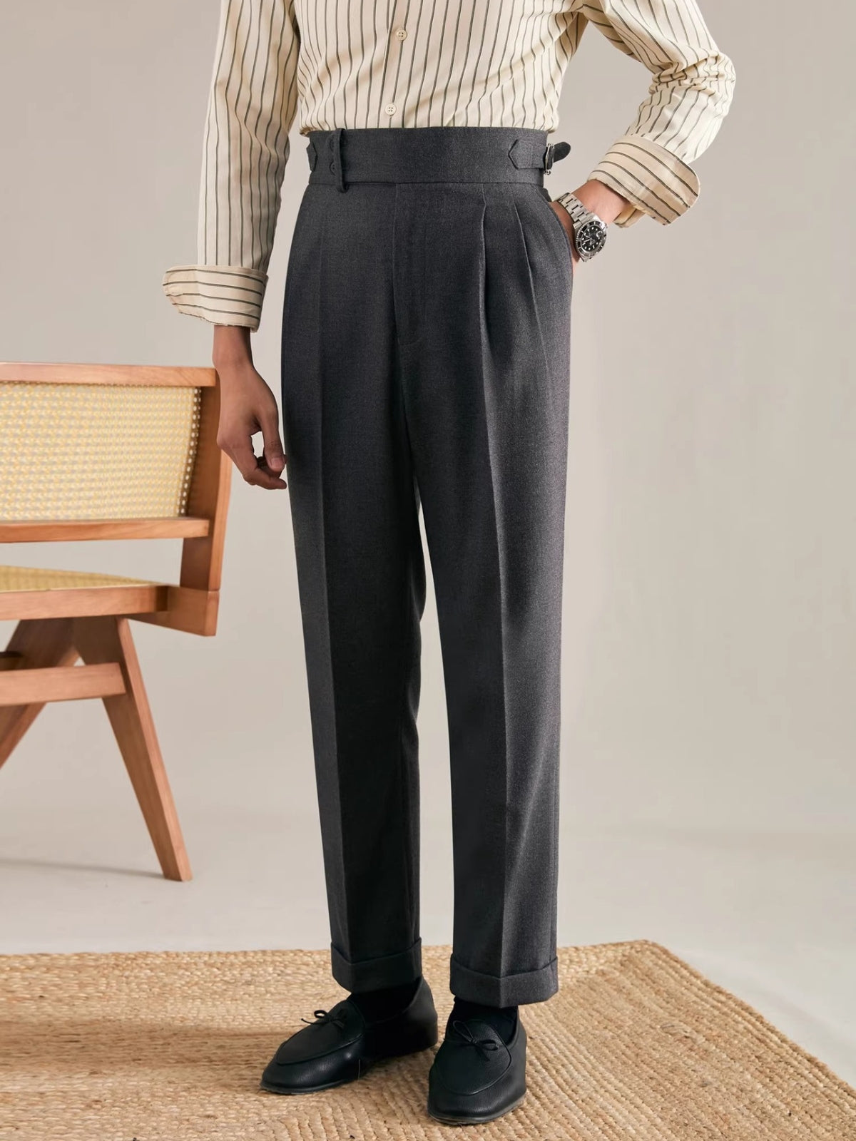 Pantalon droit italien Old Money