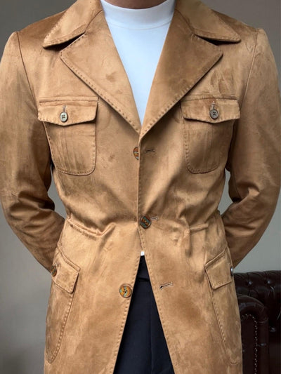 Veste en velours daim coupe slim italienne Old Money