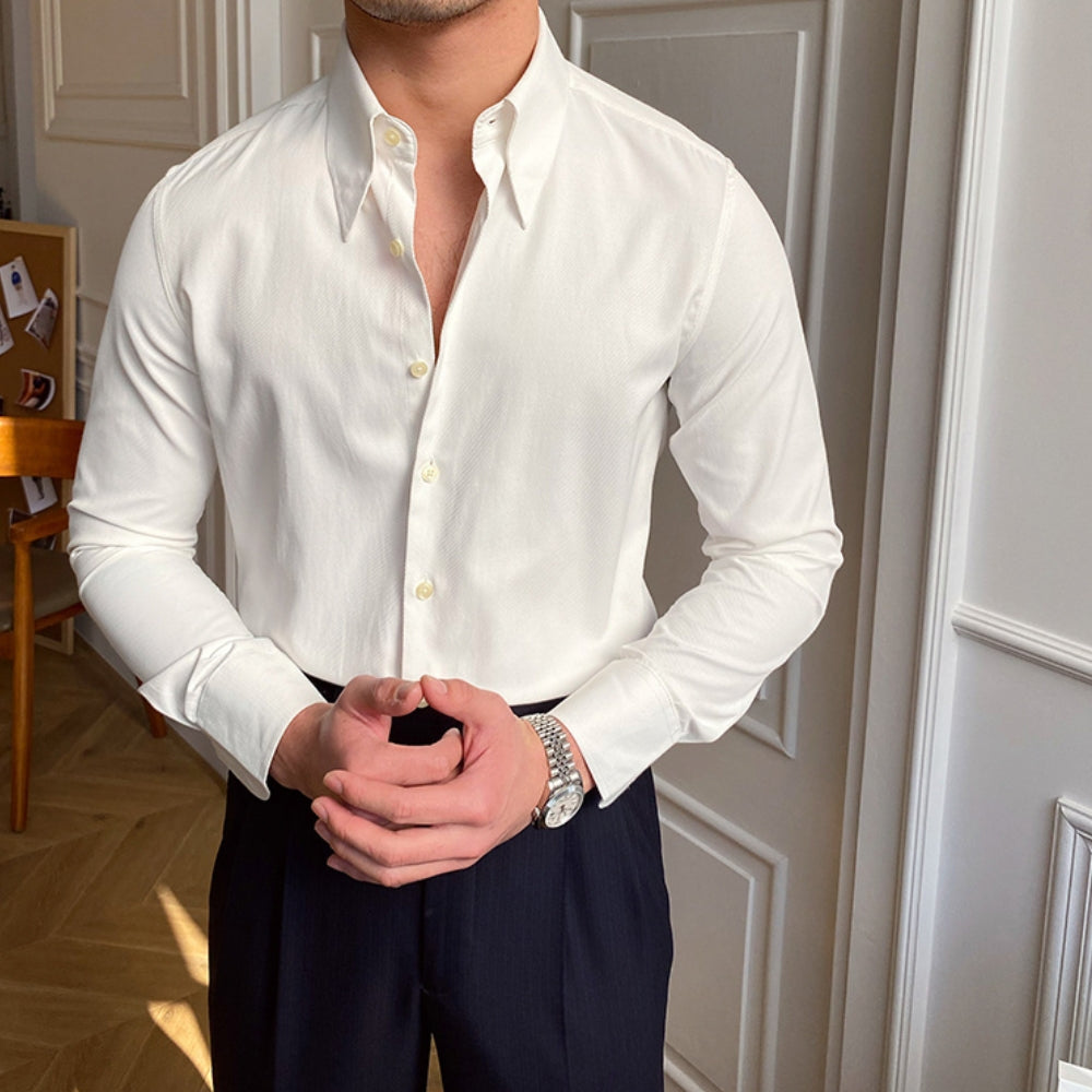Chemise Old Money Large Pointed Casual Slim-Fit