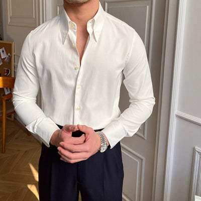 Chemise Old Money Large Pointed Casual Slim-Fit