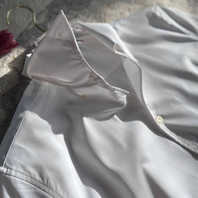 Chemise en bambou à col en V style athlétique italien Old Money