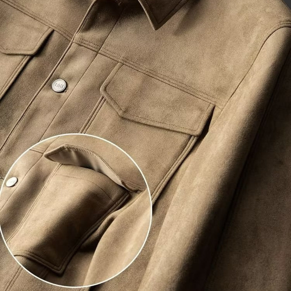 Veste à revers en daim stretch Old Money