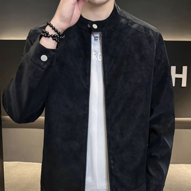 veste en cuir suédé