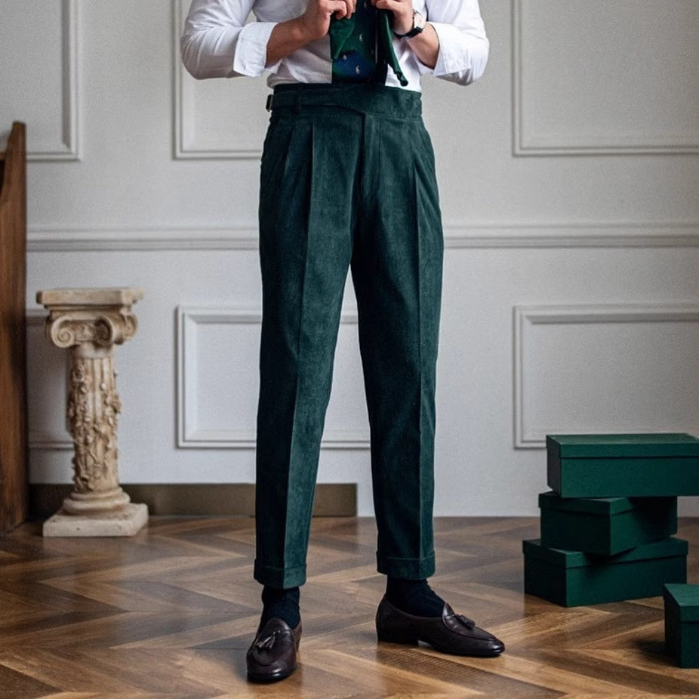 Pantalon drapé à jambes larges Old Money