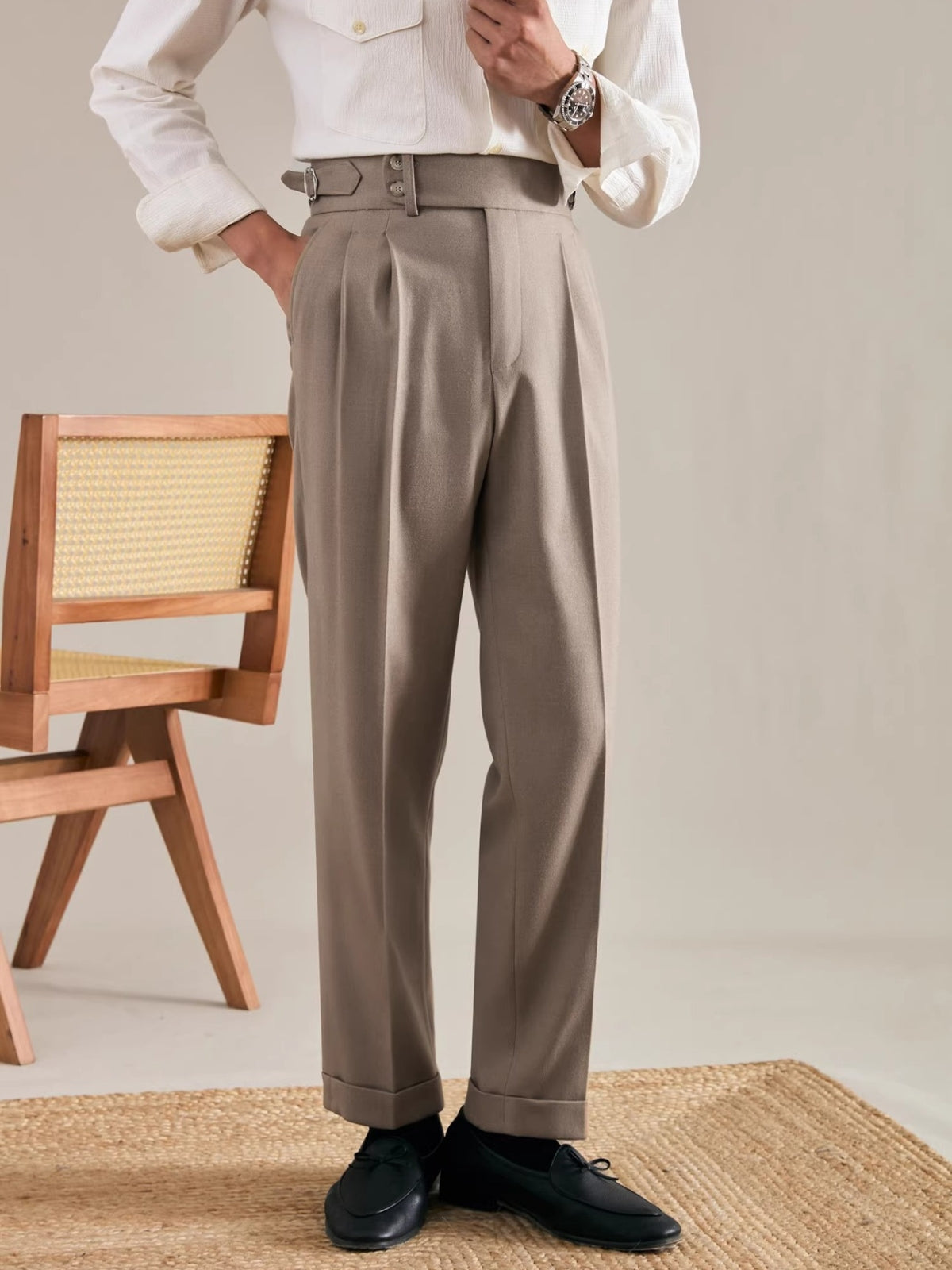 Pantalon droit italien Old Money