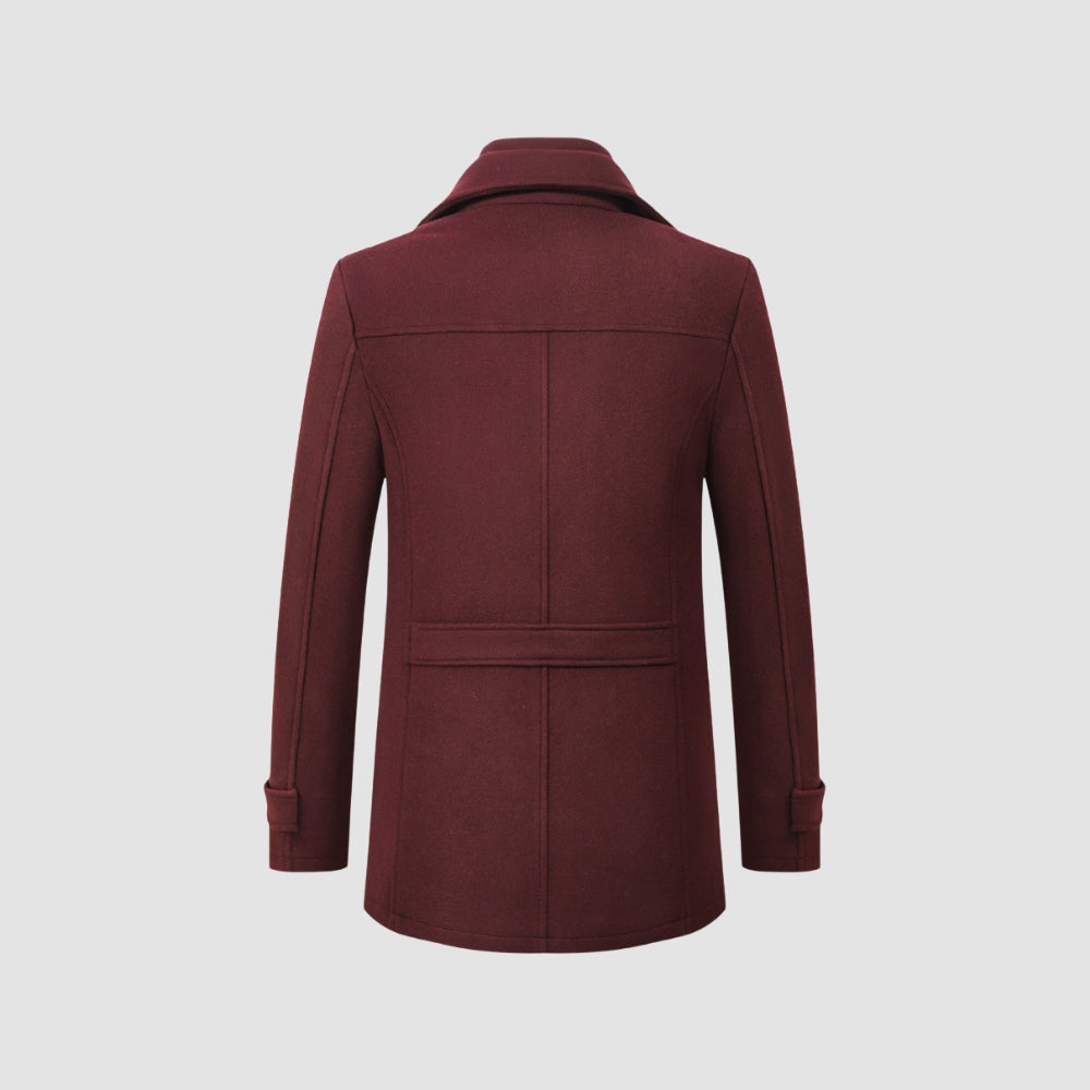 Manteau mi-long en laine style business casual, héritage de la vieille fortune