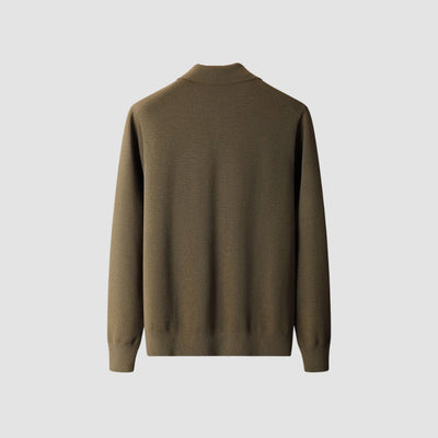 Cardigan en laine et cachemire à col à revers, style Old Money