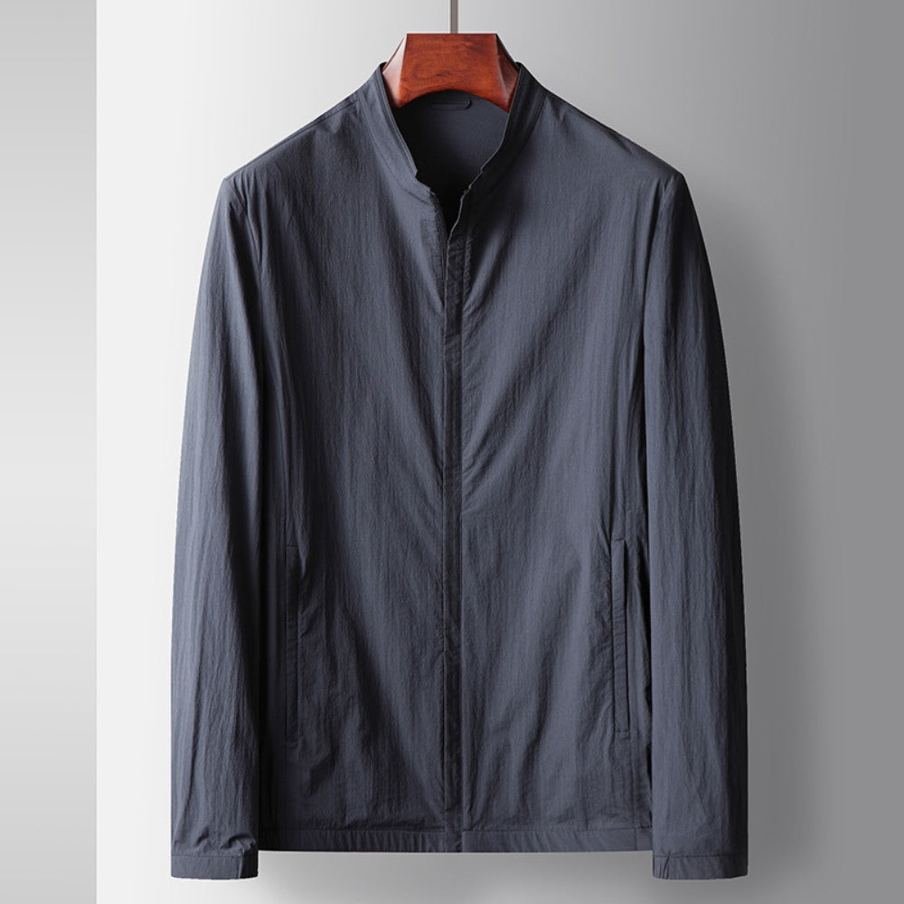 Veste de luxe décontractée à col montant Old Money