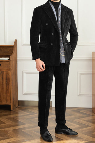 Costume d'hiver slim en velours côtelé Old Money