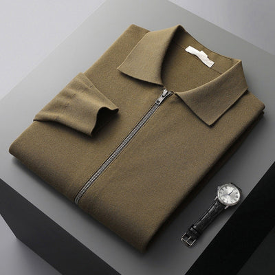 Cardigan en laine et cachemire à col à revers, style Old Money