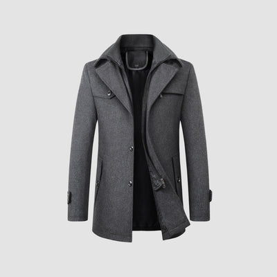 Manteau mi-long en laine style business casual, héritage de la vieille fortune