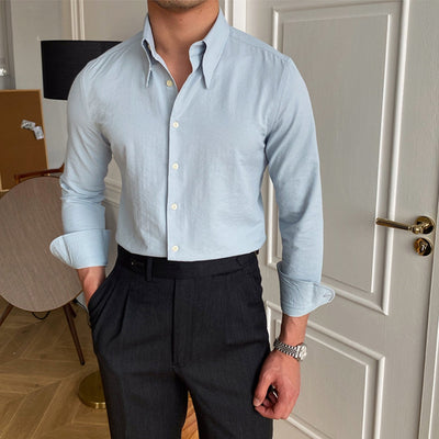 Chemise Old Money Large Pointed Casual Slim-Fit