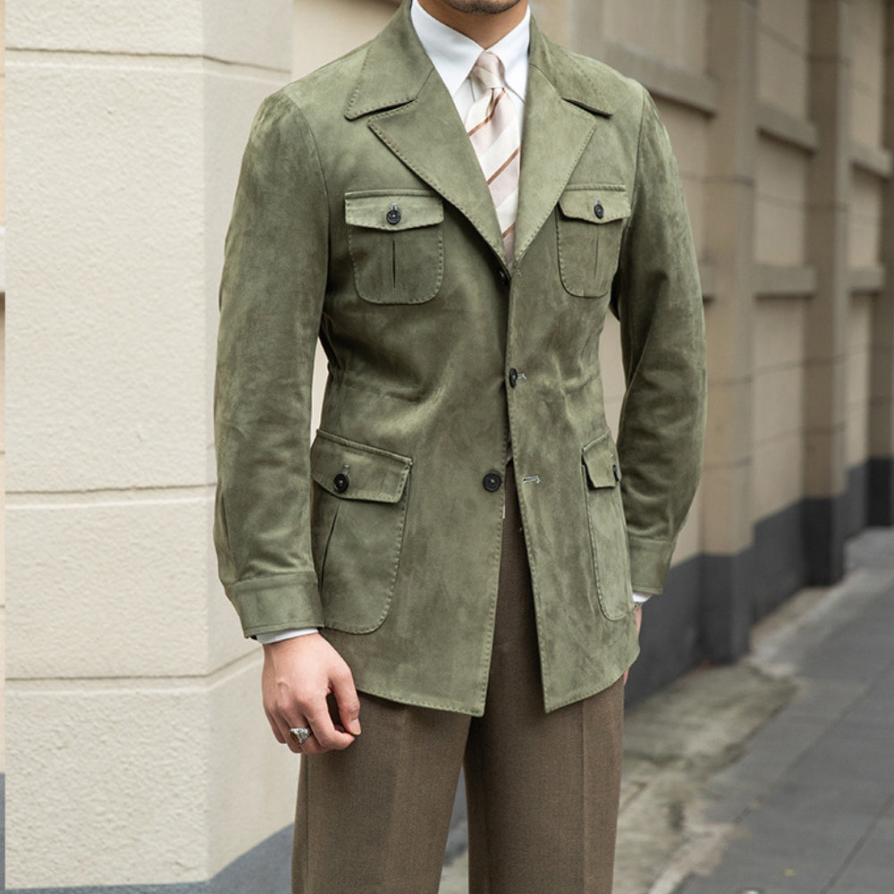 Veste en velours daim coupe slim italienne Old Money