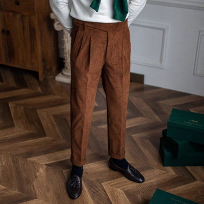 Pantalon drapé à jambes larges Old Money