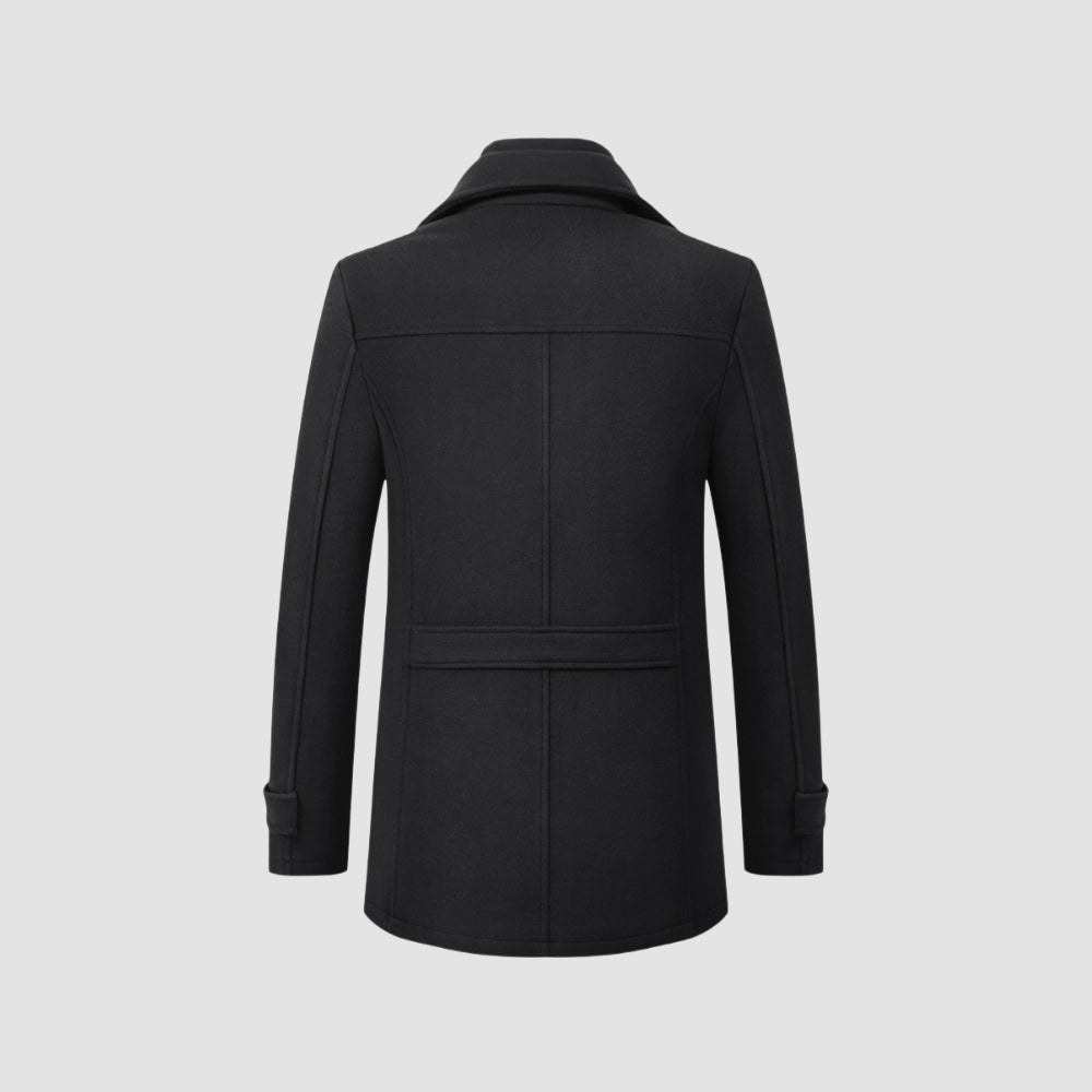 Manteau mi-long en laine style business casual, héritage de la vieille fortune
