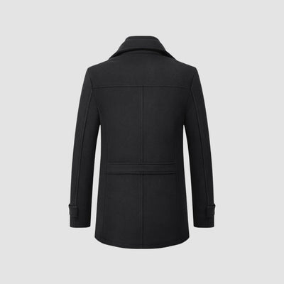 Manteau mi-long en laine style business casual, héritage de la vieille fortune