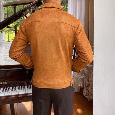 Veste décontractée en daim à revers Old Money